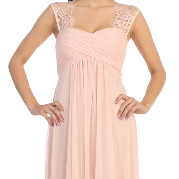 Unbranded Dresses & Skirts - New Long Formal Blush Lace Cutout Maternity Dress